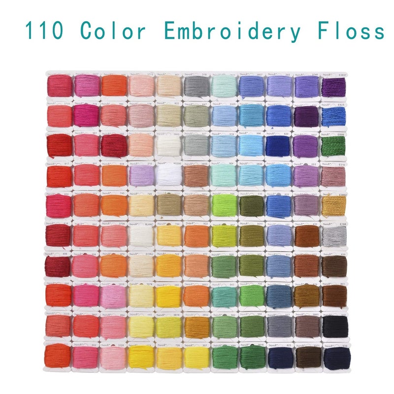 Peirich 201 Pack Embroidery Floss Kit, Includes Embroidery Threads 3-Tier Organizer Box Embroidery Kits for Friendship Bracelets Cross stitch DIY Floss Craft, Gift for Halloween Christmas Mother's Day - Image 4